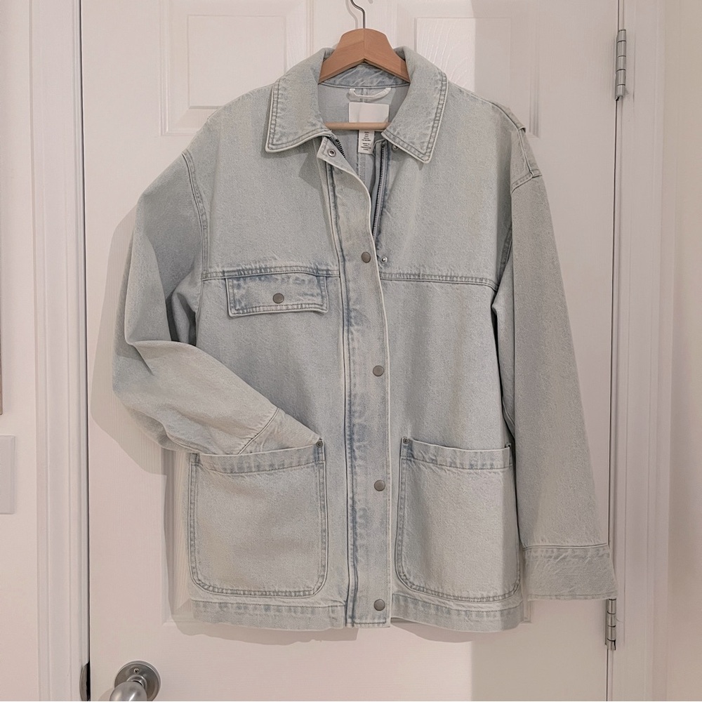 H&M Light Denim Utility Jacket - Oversized